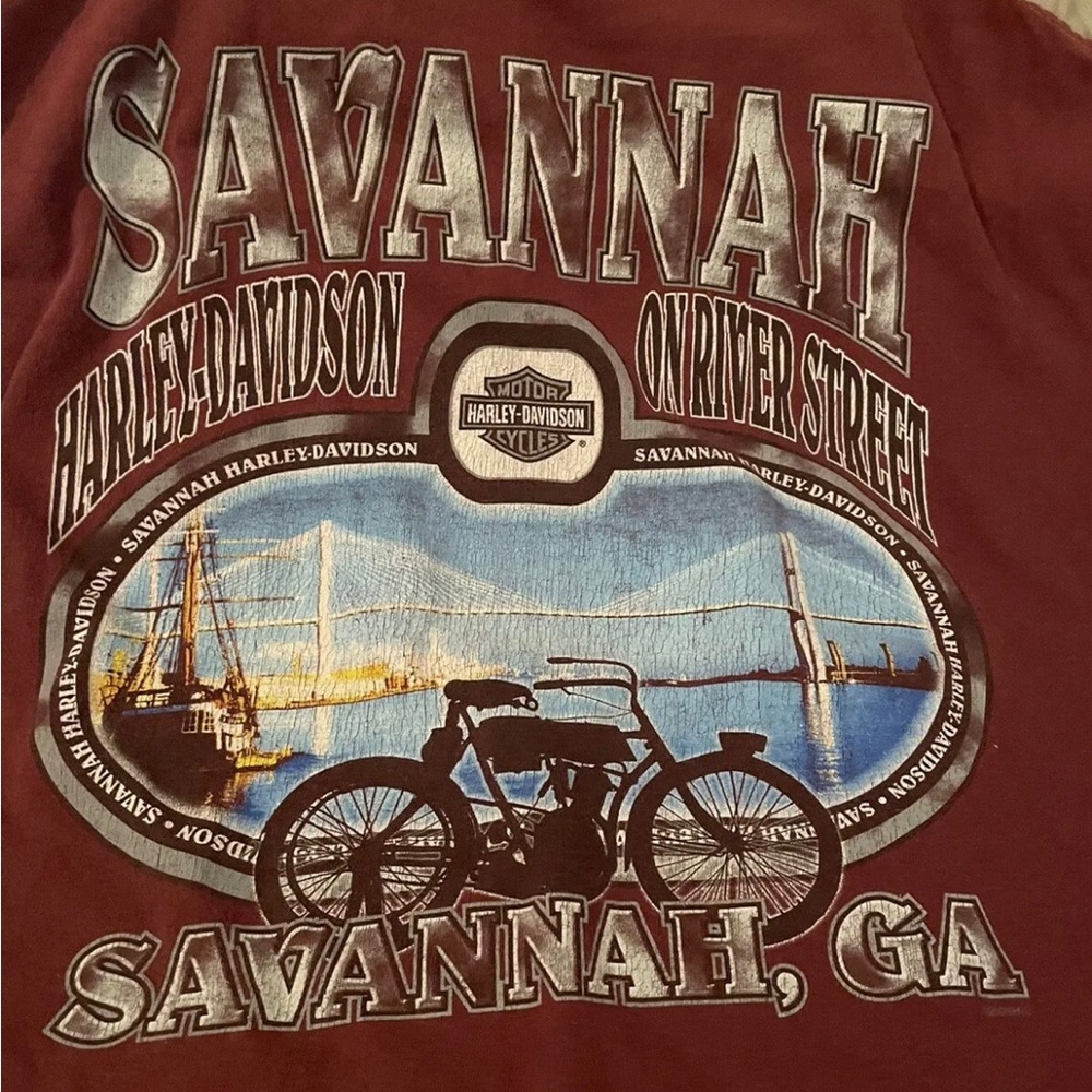 Vintage Harley-Davidson Savannah on River Street XL/ XXL Heavy T-Shirt